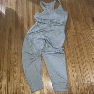 Nike DriFit Yoga Luxe Sleeveless Jumpsuit Grey Size Medium